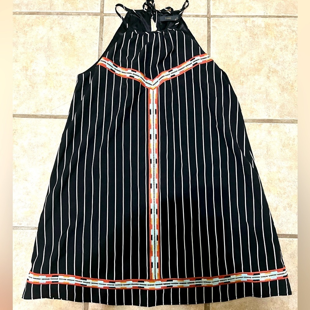 THML Black and White striped dress